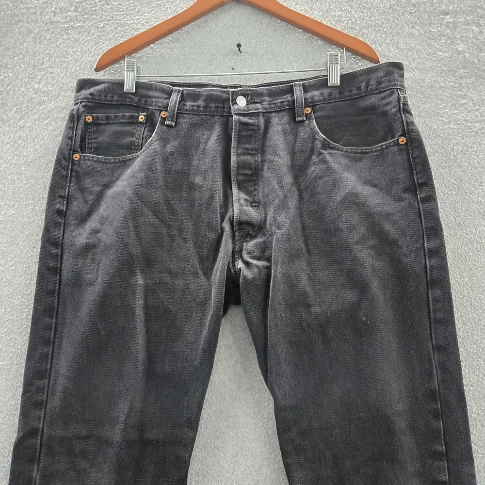 Levi's 501 Men Jeans 38X30‎ Black Denim Original Fit Straight Leg 28.5